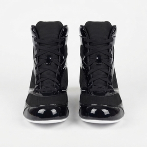 Chaussures de boxe unisexes Janoon Sports JBS-5346 à lacets, respirantes, en mesh, à tige haute, noires, bottes de combat professionnelles, couleur personnalisable - Product Image 2