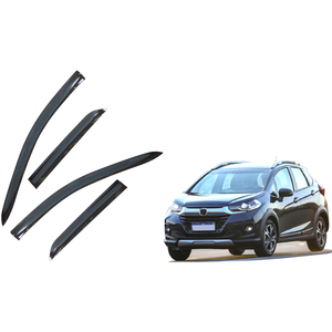 แผ่นบังลมสีดำทั้งชิ้นสำหรับ Honda WR-V WRV 2023 ป้องกันแดดฝน แผ่นกันฝนแบบฉีดขึ้นรูป แผ่นบังแดดหน้าต่างรถยนต์แบบฉีดขึ้นรูป - Product Image 1