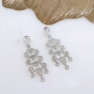 Pendientes de Araña Chapados en Oro Rosa para Mujer con Circonita Cúbica Brillante, Joyería Colgante para Fiesta - Product Image 2