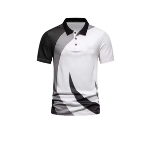 เสื้อโปโลผู้ชายแบบสั่งทำ OEM พิมพ์ลายได้ แขนสั้น ผ้าถัก ระบายอากาศ แห้งเร็ว สวมใส่สบาย เหมาะสำหรับกอล์ฟ  ดีไซน์ตัดต่อสี  ระบายอากาศได้ดี - Product Image 5