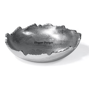 Plateau de service de luxe en aluminium, plateau de Table traditionnel de styliste fait à la main, de forme ronde martelée, vente en gros - Product Image 2