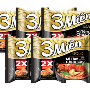 Fideos Fritos con Cebolla y Salsa de Ajo 3 Mien Gold, 65g, Fideos Instantáneos de Vietnam, Precio Bajo, Gran Calidad - Product Image 1