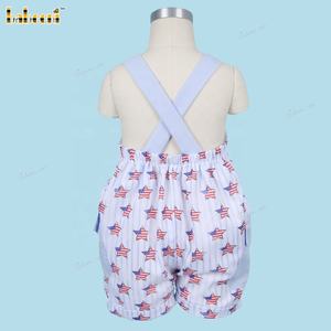 Conjuntos de Ropa para Bebés Niños, Tejidos en 100% Algodón, Color Azul Burbuja, con Diseño de Estrella de la Bandera de EE. UU., OEM ODM, Bordado a Mano Personalizado, Otoño - Product Image 3
