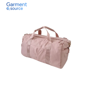 Elegant Taupe Travel Duffle Bag Large Capacity Waterproof Nylon Weekender with Bottom Shoe Compartment and Shoulder Strap - Product Image 4