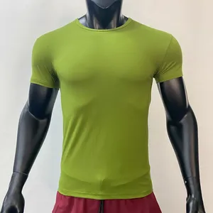 T-shirts pour hommes en coton et fibre de bambou de haute qualité OEM, logo personnalisé, col rond, décontractés, fitness, rose, blanc, surdimensionnés - Product Image 3