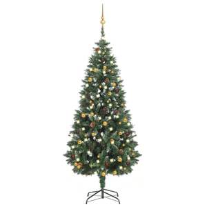 Sapin de Noël artificiel pré-éclairé avec ensemble de boules, 70,9 pouces - Product Image 1