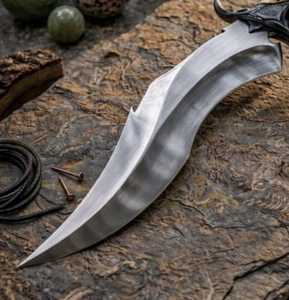 Cuchillo de Caza Trailing Point con Hoja de Acero Inoxidable, Borde Biselado, Grosor de 0.6 mm, Cuchillo de Supervivencia para Exteriores - Product Image 1