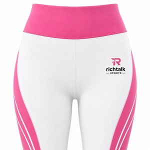 Pantalones de sublimación de poliéster/spandex de cintura alta, transpirables, de secado rápido, ecológicos, para mujer, con diseño de impresión personalizada. - Product Image 4