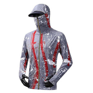 Sudadera con Capucha para Pesca para Hombre, Chaqueta con Cremallera y Estampado Completo, Protección UV UPF 50, Ropa de Exterior con Diseño Azul Estampado - Product Image 5
