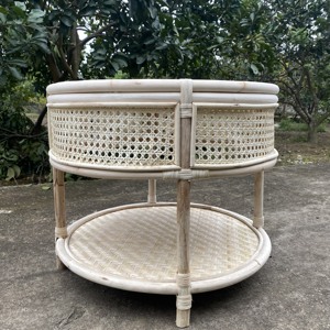 Mesa de té tejida hecha a mano de alta calidad de nuevo diseño tiene 2 pisos para sala de estar, dormitorio o Hotel, restaurante, café BT05 - Product Image 6