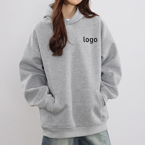 Sudadera con Capucha Extra Grande para Mujer, Color Morado Sólido, 100% Algodón Felpa, Manga Larga, con Bolsillos, para Otoño - Product Image 4