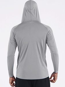 Camiseta Deportiva de Manga Larga para Hombre, con Capucha, de Secado Rápido, Transpirable, para Entrenamiento Físico, Absorbe la Humedad, Informal, Ropa Deportiva Activa - Product Image 3