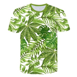 เสื้อยืดแขนสั้นพิมพ์ลายดอกไม้สีน้ำเงินสำหรับผู้ชาย คอกลม ทรงปกติ เสื้อโพลีเอสเตอร์ระบายอากาศได้ดี - Product Image 5