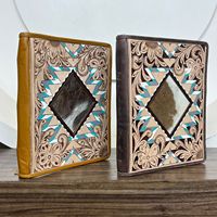 Portafolio de Cuero Personalizado Hecho a Mano, Carpeta con Anillas A4, Organizador de Documentos Estilo Occidental, Diario, Cuaderno, Carpetas de Archivos para Unisex