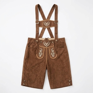 Shorts en cuir de vachette véritable de qualité supérieure pour hommes, style bavarois, 100% cuir de vachette véritable, décontractés, séchage rapide, légers, fabriqués au Pakistan - Product Image 1