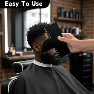 Tarjeta de mejora de corte para barberos con indicadores de medición, herramienta reutilizable para dar forma a la línea del cabello, herramienta para delinear bordes con spray de color para barbería - Product Image 3