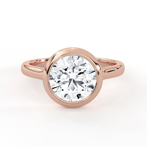 Anillo de Diamante Cultivado en Laboratorio de Corte Redondo de 2.09 CT en Oro de 14K y 18K, Anillo de Compromiso Minimalista con Solitario, Anillo de Boda Moderno con Engaste de Bisel, Joyería - Product Image 2