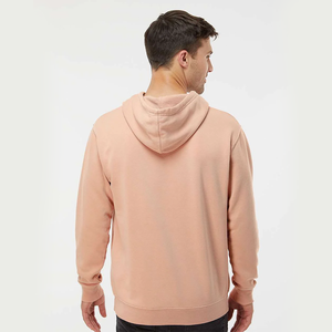 Sweat à capuche décontracté pour homme en molleton de coton pêche, coupe classique, couleur unie, avec poche kangourou, style streetwear - Product Image 3