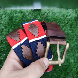Cinturón de Cuero Crazy Horse Tradicional Bordado con Hebilla de Metal Sólido, Diseñado para Atuendos Diarios y Estilo al Aire Libre - Product Image 1