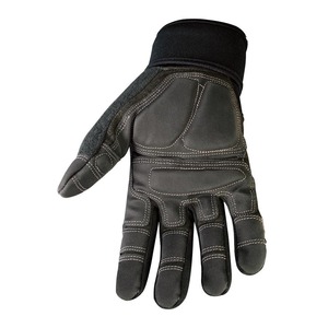 Gants de sécurité Alpha Racing en cuir de couleur unie toutes tailles avec écran tactile et fermeture auto-agrippante unisexe pour usage extérieur - Product Image 2