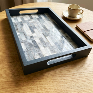 Luxury Marble Serving Tray with Handles Decorative Rectangular Marble Tray for Coffee <b>Table</b> Kitchen Counter Dining Room and Home - Product Image 6