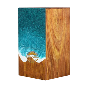 Customized Ocean Wave Memorial Urn | Handmade Wooden Resin Urn for Ashes | Personalized Keepsake for Adults & Pets by AYAANS - Product Image 3