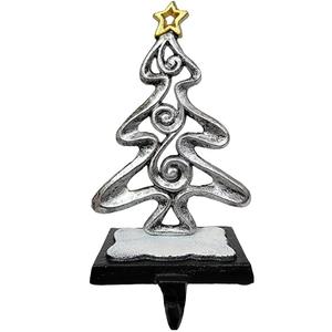 Soporte para Calcetines Navideños con Diseño Único de Árbol de Navidad Doble Plateado, para Decoración de Chimenea, Accesorio Moderno para Decoración Festiva del Hogar - Product Image 4