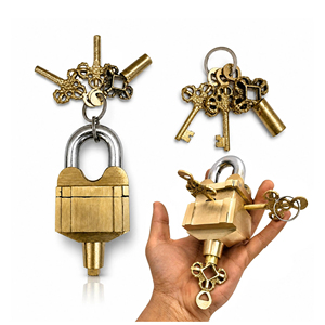 Strong <b>Padlock</b> Traditional Golden Brass New Design <b>Padlock</b> With 2 Keys Main Door Cabinet Door Modern Security <b>Padlock</b> For Safety - Product Image 1