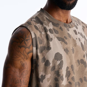 Custom Sublimation Solid Printed Knitted Sleeveless Loose Fit Plus Size Breathable Anti-Pilling Quick Dry Sporty Gym Tank <b>Top</b> - Product Image 6