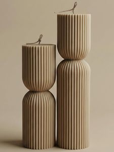 Hourglass Pillar Candle Handmade Scented Soy Wax Candle Elegant <b>Bubble</b> Aesthetic Decorative Candle for Home Decor Room Shelf - Product Image 6