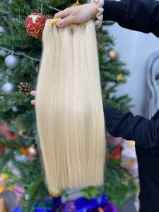 Extensions de cheveux humains tendance, cheveux vierges naturels blonds 613, lisses, tissage vietnamien, meilleurs fournisseurs, double trame à la machine - Product Image 6