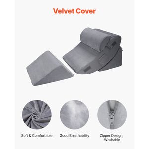 Juego de Almohadas Ortopédicas en Forma de Cuña, 4 Piezas, Almohadas de Espuma Ajustables para Soporte Postoperatorio de Piernas, Cuello, Hombros y Espalda - Product Image 3