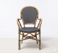 Meilleures ventes de meubles faits à la main, chaises en rotin de bistrot de Paris avec des bras avec un design minimaliste et élégant