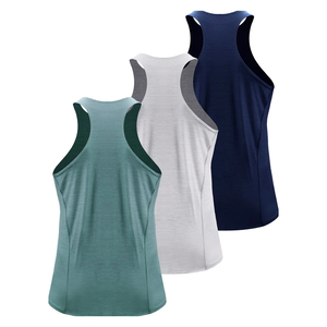 Débardeur noir sans manches pour femme, couleur unie, col rond, minimaliste, tricoté en coton biologique, séchage rapide, logo sur le devant, vêtement décontracté - Product Image 4
