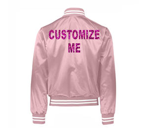 High Quality Solid Satin Bomber Jacket for Women with <b>Camouflage</b> Knitted Construction and Breathable Feature - Product Image 4