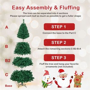 Albero di Natale Verde di Lusso Grande 2,4 Metri, Materiale PET Premium, Pre-Illuminato con Ornamenti in Metallo, Pino Realistico di Lusso per Esterni - Product Image 5