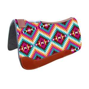 High Quality Horse Saddle Pads Great Quality Turquoise Tie Dye Print Felt Saddle Pad Western Saddle Pads - Product Image 1