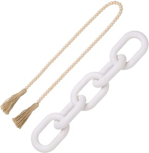 Guirnaldas de madera hechas a mano de excelente calidad para decoración del hogar, cuentas naturales para bodas y eventos, disponibles para la venta. - Product Image 2