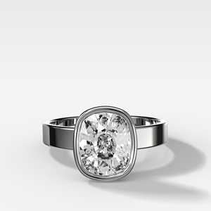 แหวนเพชรทรงคุชชั่น IGI เพชรเลี้ยงในห้องปฏิบัติการ ขายส่ง ทองคำแท้ 14K 18K หนา 3.5 มม. 4 กะรัต แบบฝังขอบ สำหรับผู้หญิง - Product Image 3