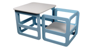 Ensemble table et chaises d'extérieur en bois, forme carrée, durable, moderne, pliable, sûr et écologique, pour bébés et enfants, pour salon