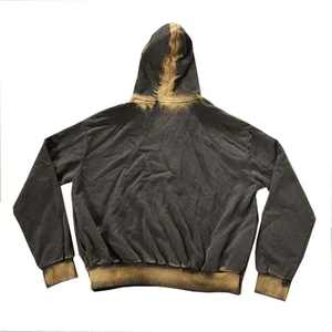 Survêtement Flare brodé pour homme, OEM, 100% coton molletonné, délavé à l'acide, personnalisé, avec appliqué vieilli, vintage, fermeture éclair intégrale - Product Image 4