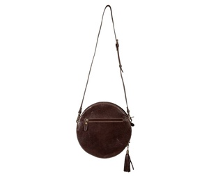 Sac bandoulière en cuir véritable pour femme, style bohème personnalisable, tendance, avec pompon et motif floral western, travail artisanal - Product Image 5