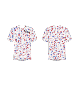 T-shirt à manches courtes pour homme, motif à pois, rouge, bleu, blanc, col rond, coupe classique, respirant, vêtements décontractés, impression par sublimation - Product Image 1