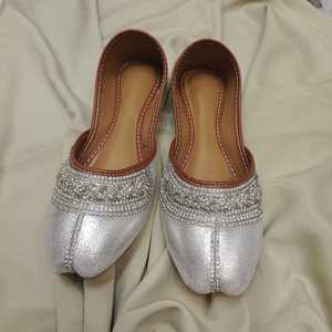 Zapatos Khussa para Mujer, Tradicionales Pakistaníes, Étnicos, Bordados, Antideslizantes, Cómodos, Transpirables, Planos - Product Image 4
