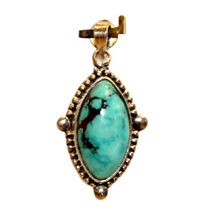 Pendentif élégant en argent sterling 925 avec turquoise, idéal pour un cadeau de studio de yoga, qualité supérieure, fabrication artisanale raffinée - Product Image 1