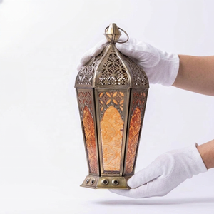 Manufacturers Ramadan Decoration Moroccan Style <b>Brass</b> Antique Metal Colorful Glass <b>Lanterns</b> - Product Image 6