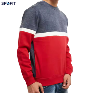 Custom Color Block <b>Crewneck</b> <b>Sweatshirt</b> for <b>Men</b> and Women Contrast Panel Fleece Pullover with Long Sleeves Ribbed Cuffs Casual - Product Image 6