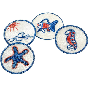 Colorful Glass <b>Beaded</b> <b>Coasters</b>-Handcrafted Modern European Home Decor Waterproof Customizable Designs Custom Logo Offset Printed - Product Image 2