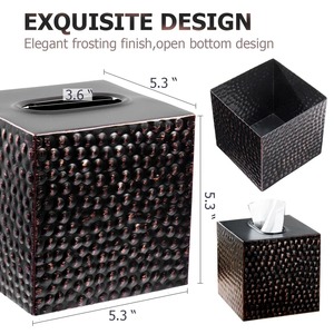 Designer Hammered Texture Tissue Box Cover Perfect For Events Parties Reception <b>Desk</b> Styling And Home Gatherings From India - Product Image 5