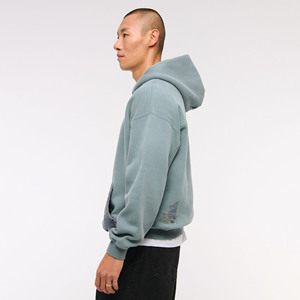 Sweat-shirts à capuche d'hiver personnalisés pour hommes, coupe oversize, en coton uni, 100 % coton, teinture unie, impression numérique, streetwear - Product Image 4